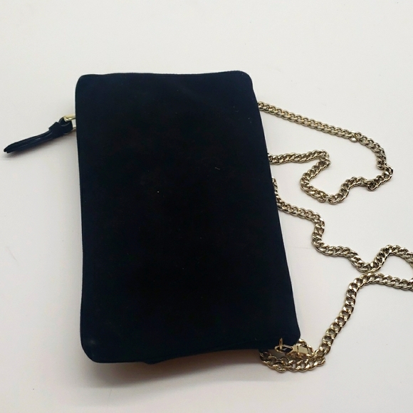 KAREN MILLEN SUEDE BAG WITH CHAIN STRA USED ITEM IN VERY GOOD CONDITION NO ODOR - Picture 5 of 6